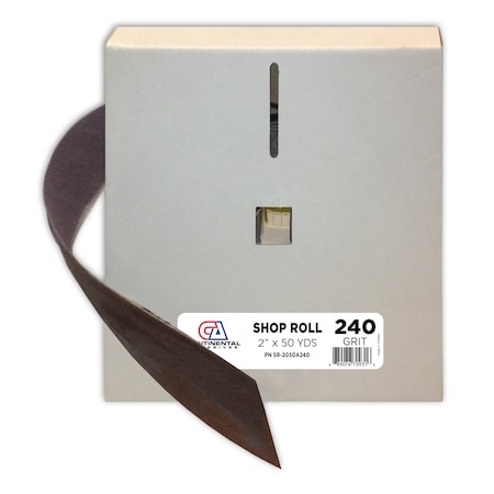 Continental Abrasives 2" x 50 Yards 240 Grit J Flex Cloth Aluminum Oxide Shop Roll SR-2050A240